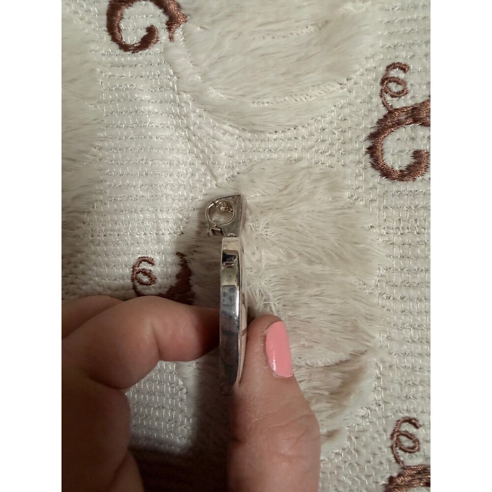 .925  Picture Jasper and Mother of Pearl Heart Pendant “Big Kiss” (X) Bail Opens - Picture 10 of 13